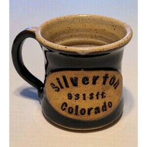 Hand Crafted Pottery Coffee Mug Clay  Pottery Silverton COLORADO Speckled Brown